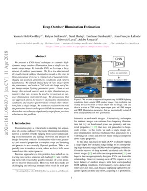 PDF文档封面 - 深度户外光照估计：基于CNN的单张LDR图像处理方法