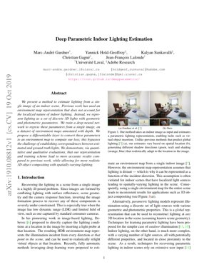 PDF文書カバー - 深層学習によるパラメトリック室内照明推定：空間的に変化する照明のための新手法