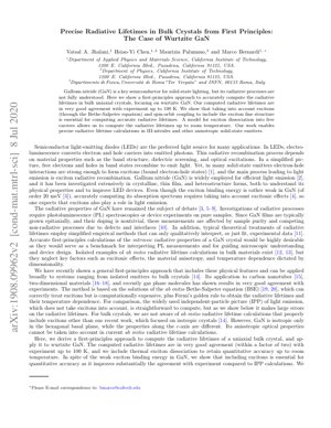 Copertina documento PDF - Calcolo da Principi Primi delle Durate di Vita Radiativa nel GaN Wurtzite